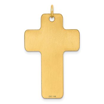 14K Gold Wide Polished Cross Pendant for Men 3