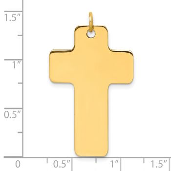 14K Gold Wide Polished Cross Pendant for Men 4