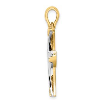 14K Two-Tone Gold Modern Templar Cross Pendant 2