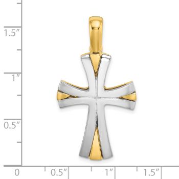 14K Two-Tone Gold Modern Templar Cross Pendant 4