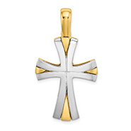 14K Two-Tone Gold Modern Templar Cross Pendant