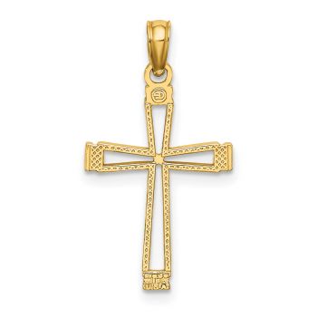 Small Open Cross Pendant in 14K Gold 3