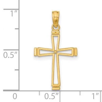 Small Open Cross Pendant in 14K Gold 4