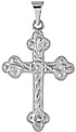 Paisley Flower Cross Necklace in 14K White Gold