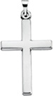 Plain Polished Platinum Cross Pendant