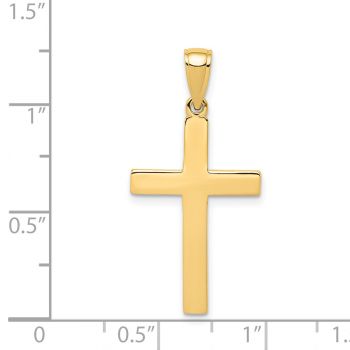 Plain Polished Cross Pendant in 14K Solid Gold 3