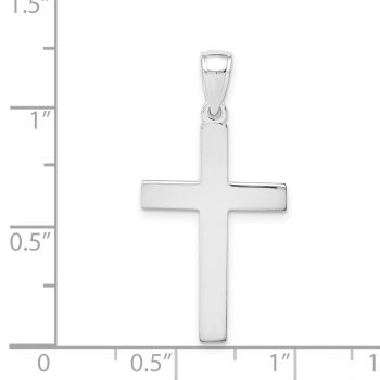 14K Solid White Gold Plain Polished Cross Pendant 3