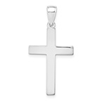 14K Solid White Gold Plain Polished Cross Pendant