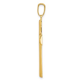 14K Gold Plain Polished Wide Cross Pendant for Men 2