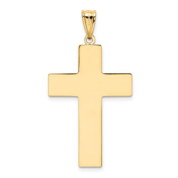 14K Gold Plain Polished Wide Cross Pendant for Men 3