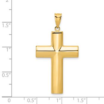 14K Gold Plain Polished Wide Cross Pendant for Men 4