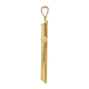 Men's Plain Polished Tube Cross Pendant in 14K Gold 2