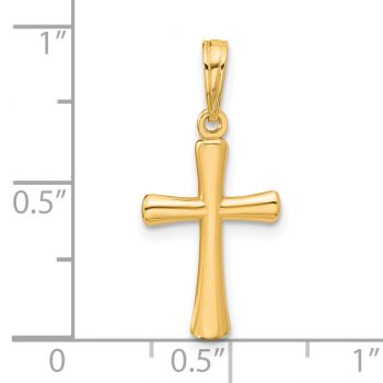 Women's 14K Gold Plain Rounded Cross Pendant 3