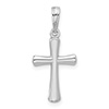14K White Gold Plain Rounded Women's Cross Pendant