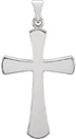 Platinum Polished and Beveled Cross Pendant