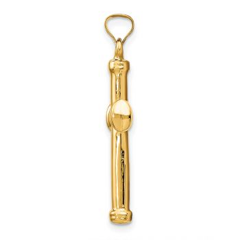 14K Gold Reversible Pillar Cross Pendant 2