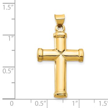 14K Gold Reversible Pillar Cross Pendant 3