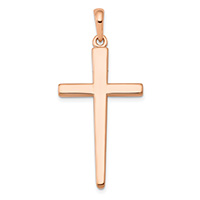 Polished 14K Rose Gold Cross Pendant