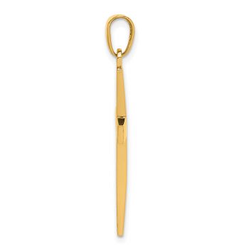 14K Gold Solid Beveled Cross Pendant 2