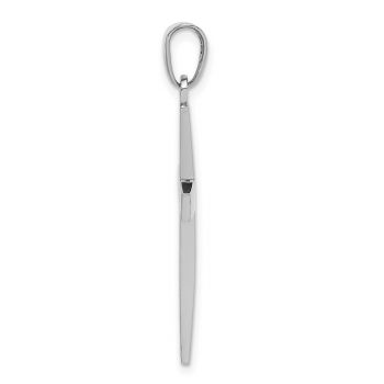Solid Beveled Cross Pendant in 14K White Gold 2