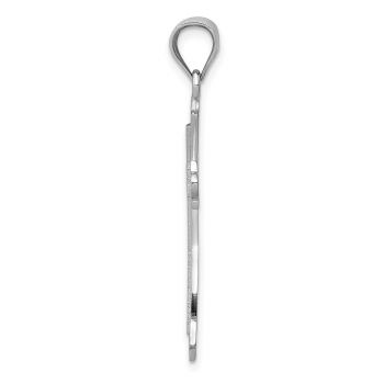 14K White Gold Traditional Flared Latin Cross Pendant 2