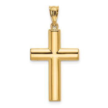 14K Gold Reversible Plain Polished Cross Pendant 3
