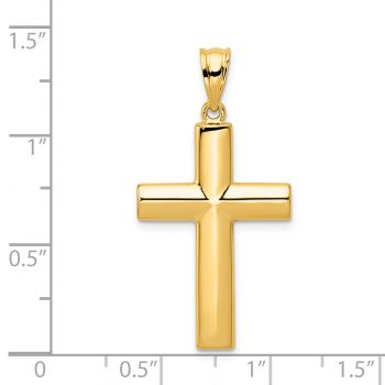 14K Gold Reversible Plain Polished Cross Pendant 4