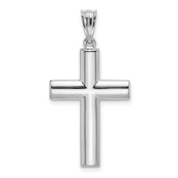 Reversible Plain Polished Cross Pendant in 14K White Gold 3