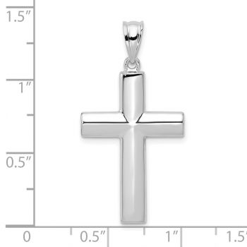 Reversible Plain Polished Cross Pendant in 14K White Gold 4