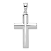 Reversible Plain Polished Cross Pendant in 14K White Gold