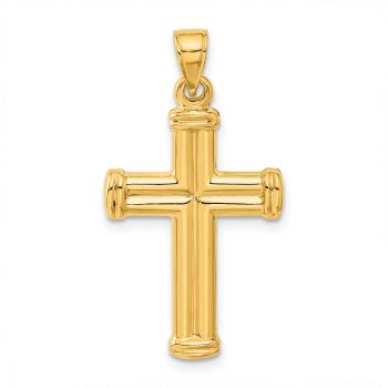 14K Gold Reversible Split Cross Pendant 3