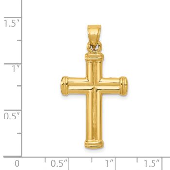 14K Gold Reversible Split Cross Pendant 4