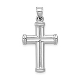 Reversible Split Cross Pendant in 14K White Gold