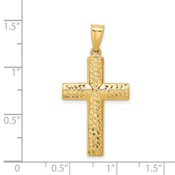 Reversible Textured Cross Pendant in 14K Gold 3