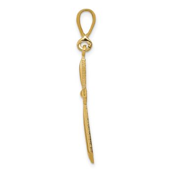 Ribbed Passion Cross Pendant in 14K Solid Gold 2