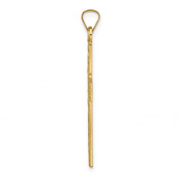 Rugged Wood Textured Cross Pendant in 14K Solid Gold 2