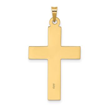 Rugged Wood Textured Cross Pendant in 14K Solid Gold 3