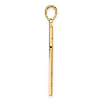 Beaded Cross Pendant in 14K Solid Gold 2
