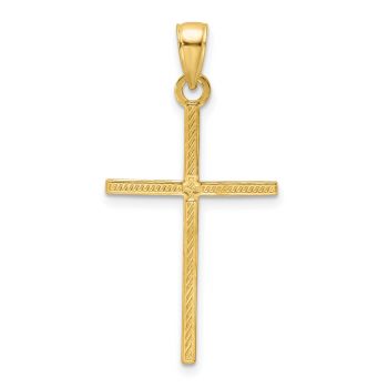 Beaded Cross Pendant in 14K Solid Gold 3