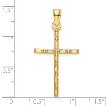 Beaded Cross Pendant in 14K Solid Gold 4