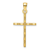 Beaded Cross Pendant in 14K Solid Gold