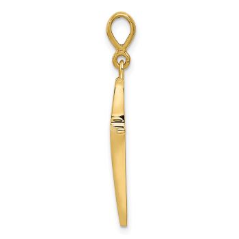 14K Gold Slim Tapered Cross Pendant 2