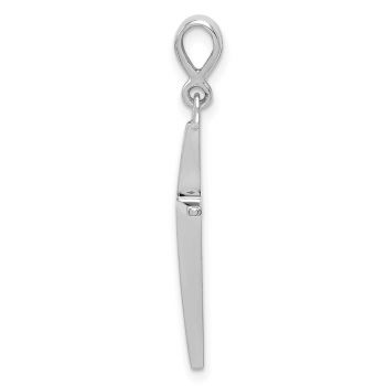Slim Tapered Cross Pendant in 14K White Gold 2
