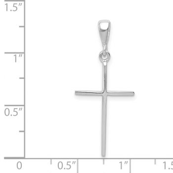 Slim Tapered Cross Pendant in 14K White Gold 3