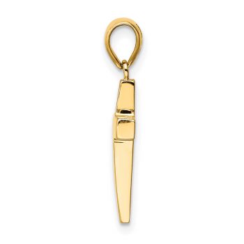 Small Beveled Cross Pendant in 14K Solid Gold 2