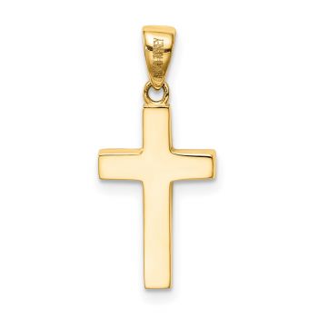 Small Beveled Cross Pendant in 14K Solid Gold 3