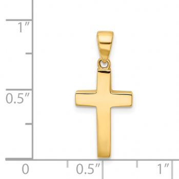 Small Beveled Cross Pendant in 14K Solid Gold 4