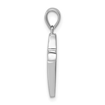 Small 14K White Gold Beveled Cross Pendant 2