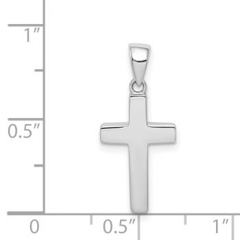 Small 14K White Gold Beveled Cross Pendant 3