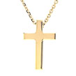 Small Women's Cross Necklace with Hidden Bail in 14K Gold